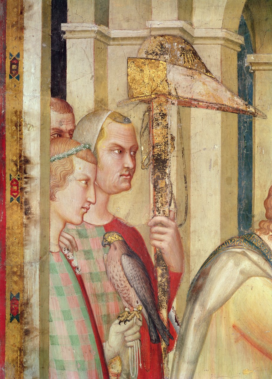 Részlet egy sólyomvadászról Szent Márton életéből, 1326 körül. alkotó: Simone Martini