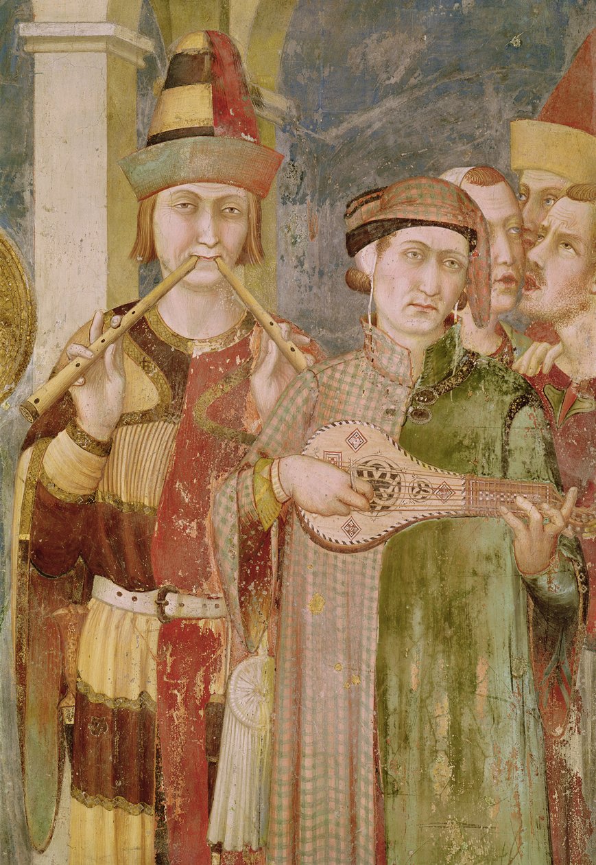Részlet zenészekről Szent Márton életéből, 1326 körül alkotó: Simone Martini