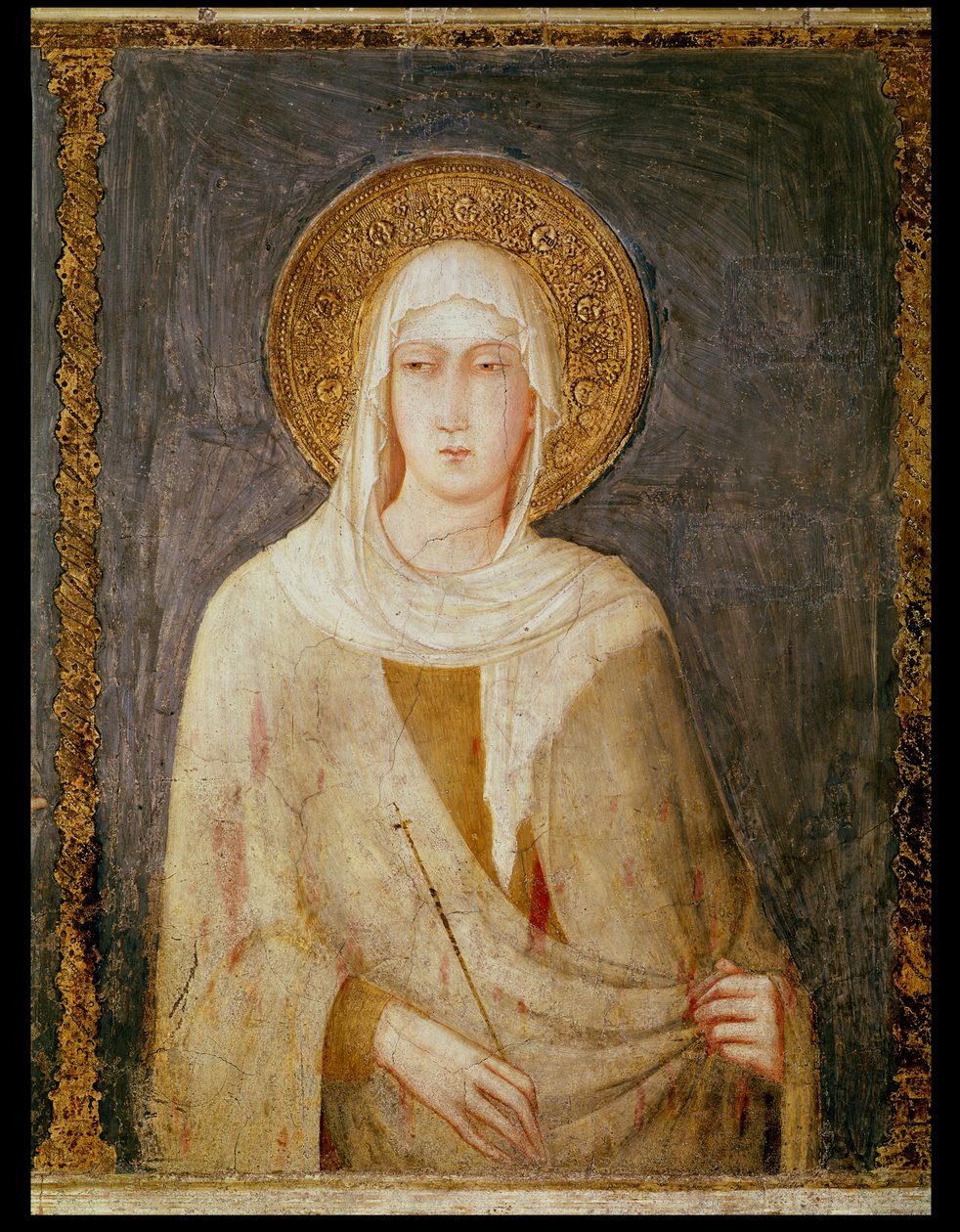Öt szent, Szent Klára részlete alkotó: Simone Martini