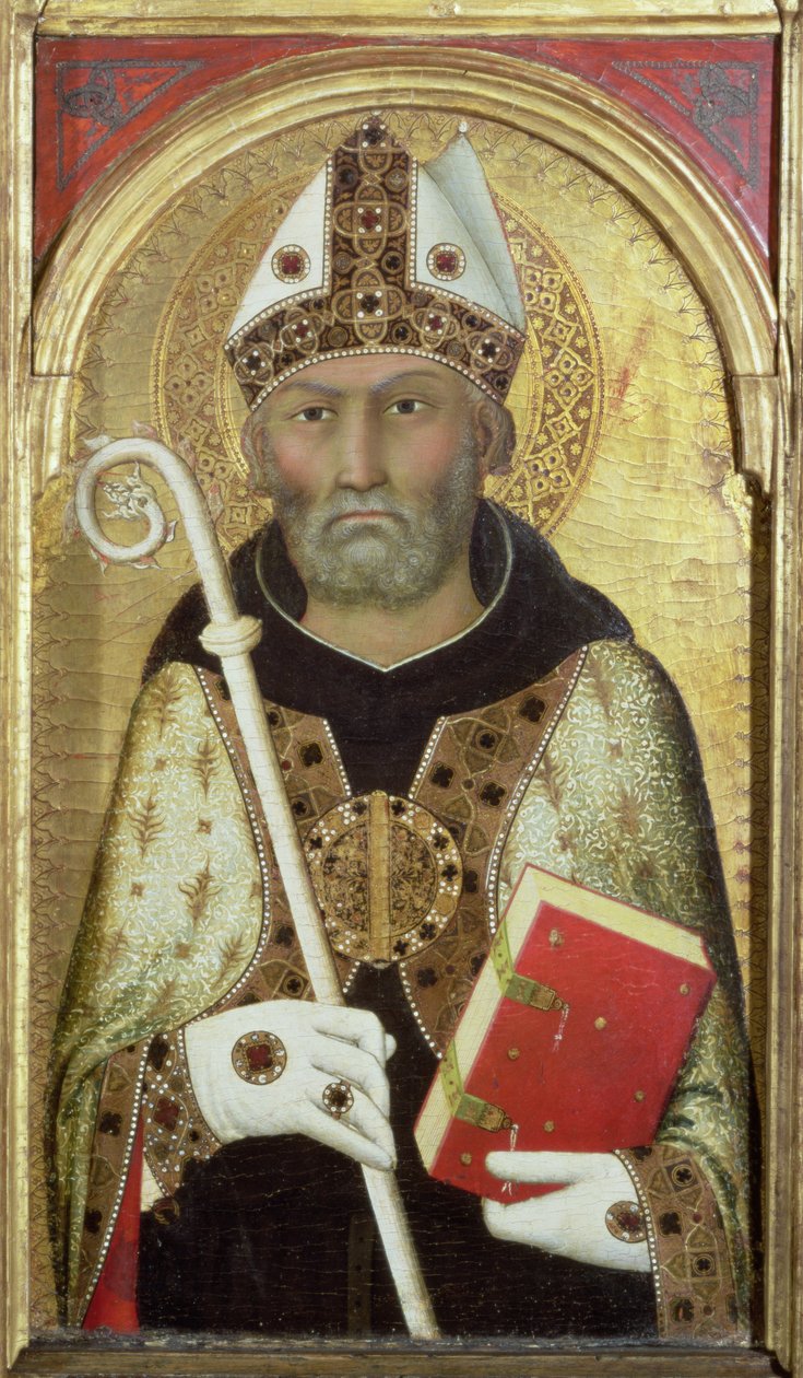 Szent Ágoston, 1319 körül (tempera arany táblával) (58835 részlet) alkotó: Simone Martini
