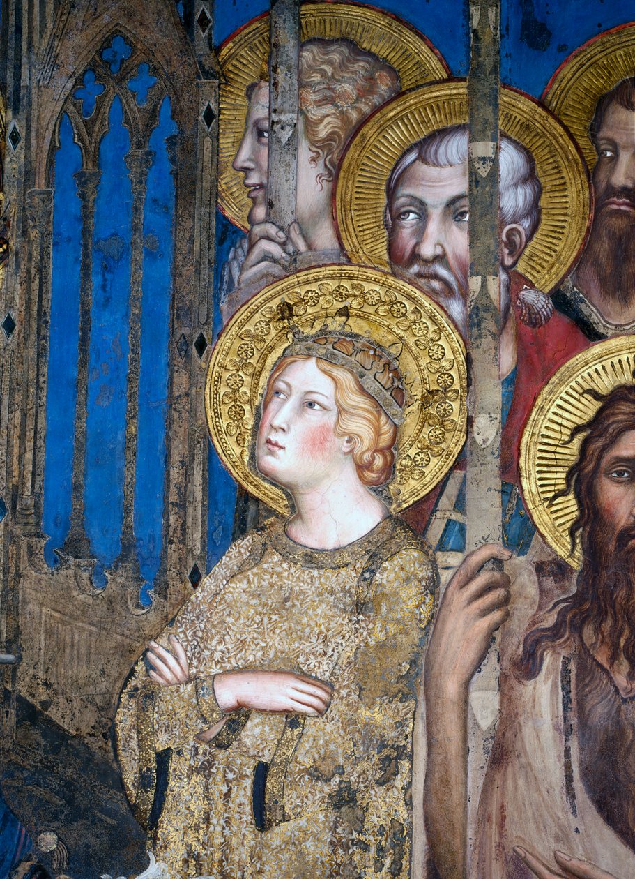 Maesta: Alexandriai Szent Katalin, 1315 freskórészlet az 51591-ből alkotó: Simone Martini