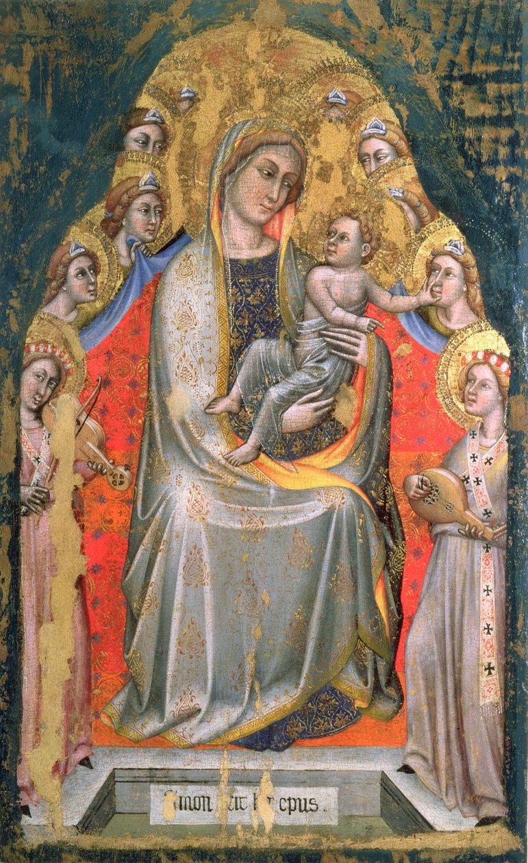 Madonna és az angyalokkal trónoló gyermek (panel) alkotó: Simone dei Crocifissi
