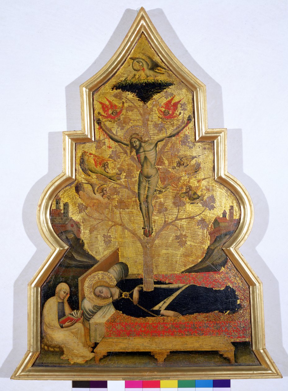 A Szűz álma, 1355-60 körül (tempera és aranylevél a panelen) alkotó: Simone dei Crocifissi