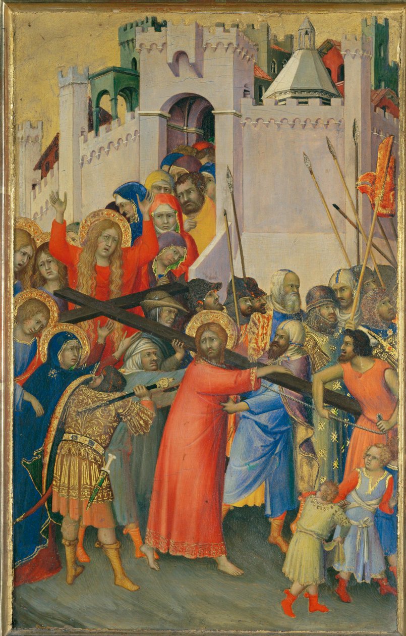 Le Portement de Croix - A kereszt hordozása Egy poliptichon része, amelyet az Orsini család egyik tagja számára festett ... alkotó: Simone (after) Martini