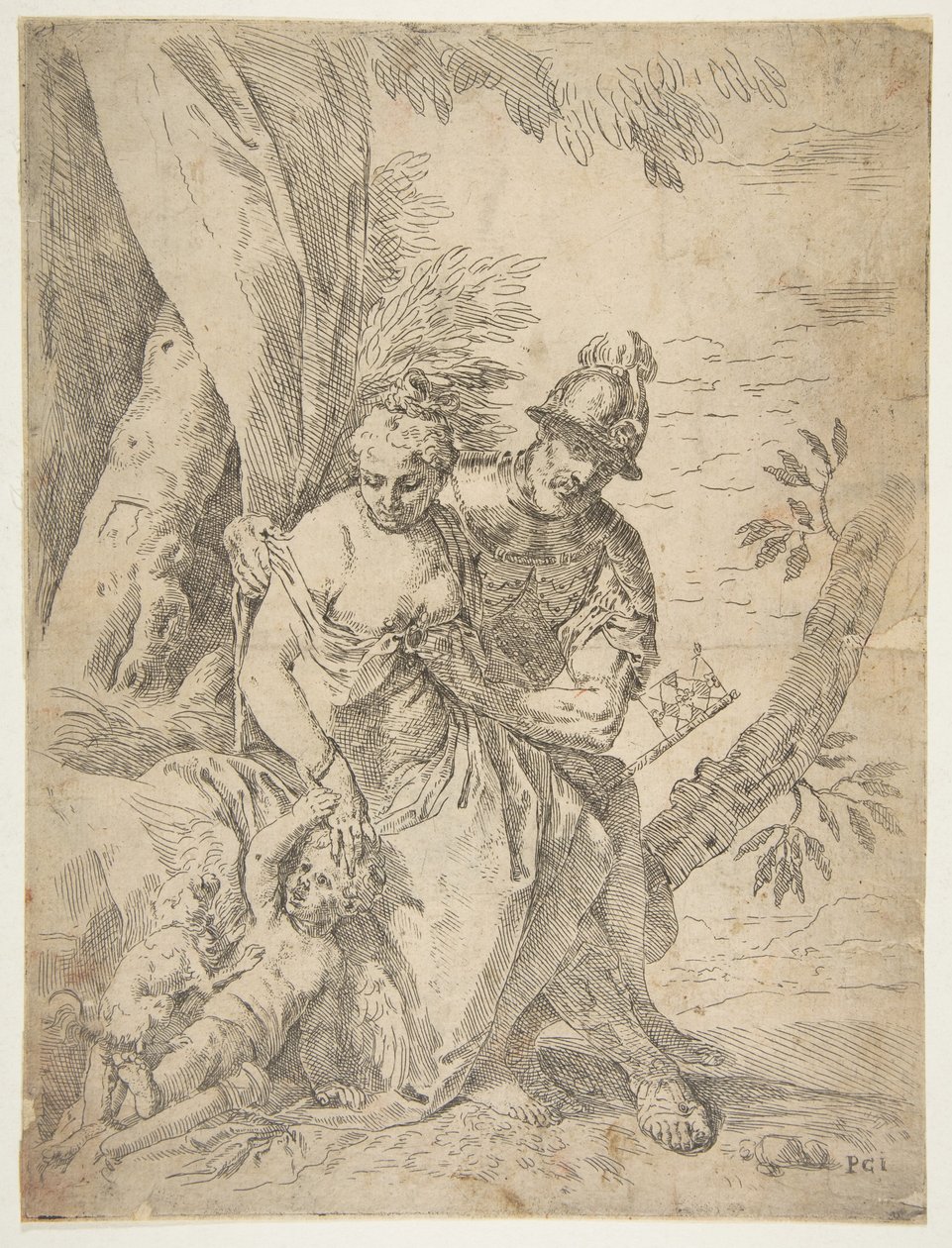 Mars, Vénusz és Ámor, kb. 1637-1639. alkotó: Simone Cantarini