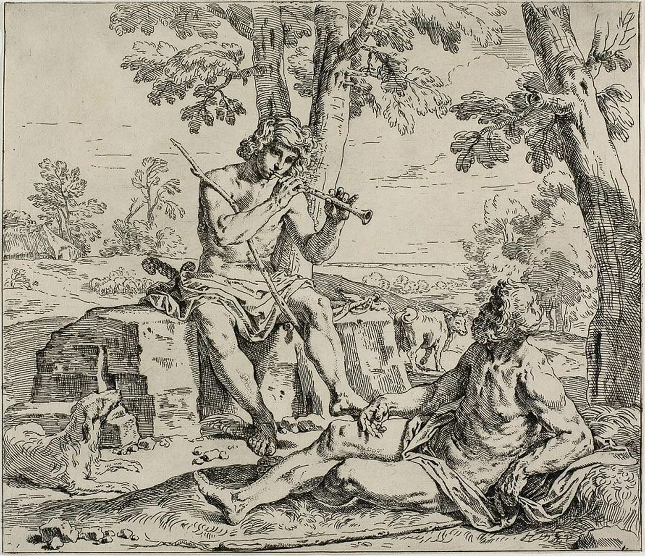 Merkúr és Argus alkotó: Simone Cantarini