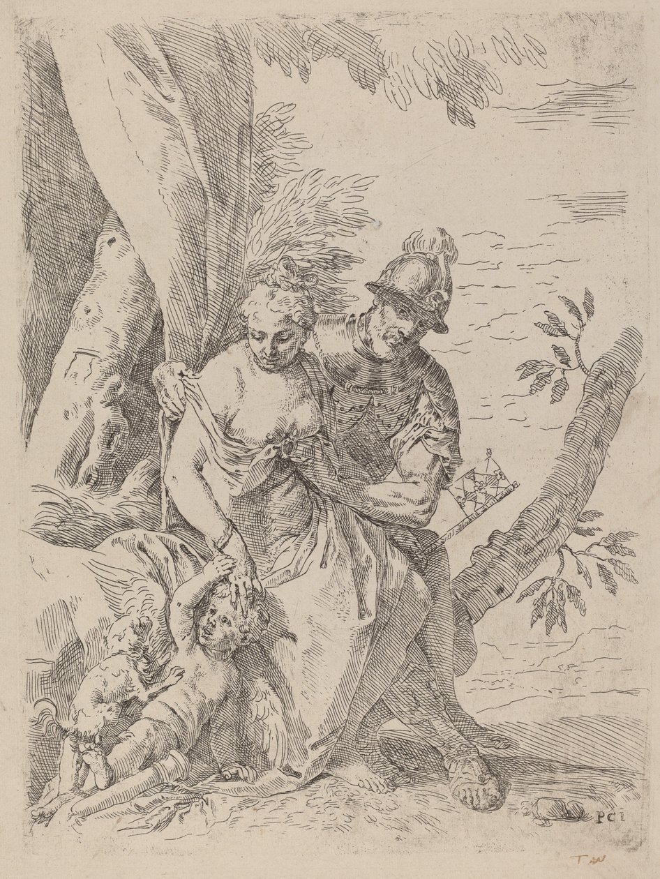 Mars, Vénusz és Ámor alkotó: Simone Cantarini after Veronese