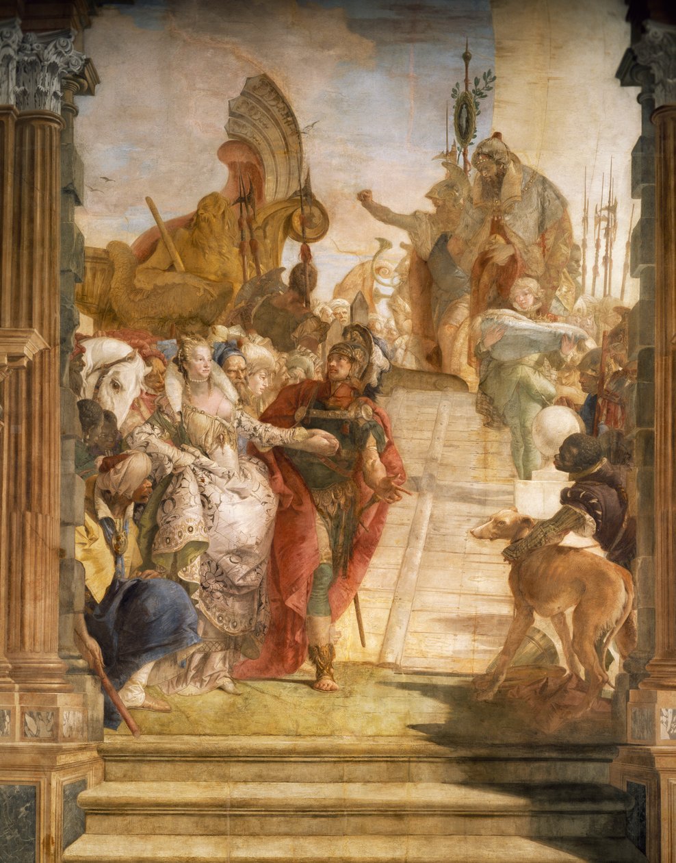Marc Antonius és Kleopátra találkozása, részlet alkotó: Simone II Baschenis