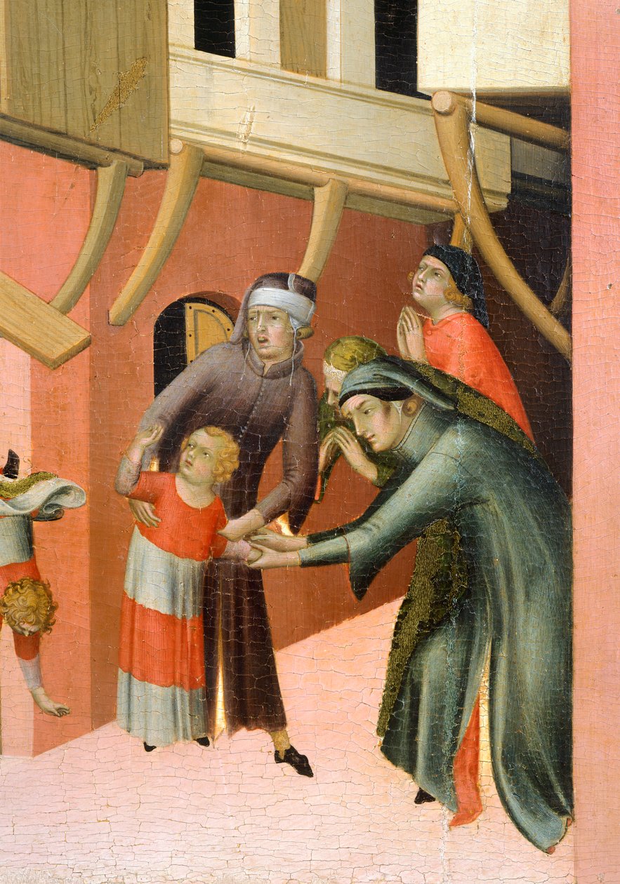 Boldog Agostino Novello és élettörténetei című oltárkép, Simone Martini (1283-1344), olaj, vászon, 200x256 cm, részlet, kb 1330 alkotó: Simone Martini