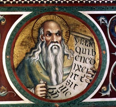 Maesta: Isaac, részlet a keretből alkotó: Simone Martini