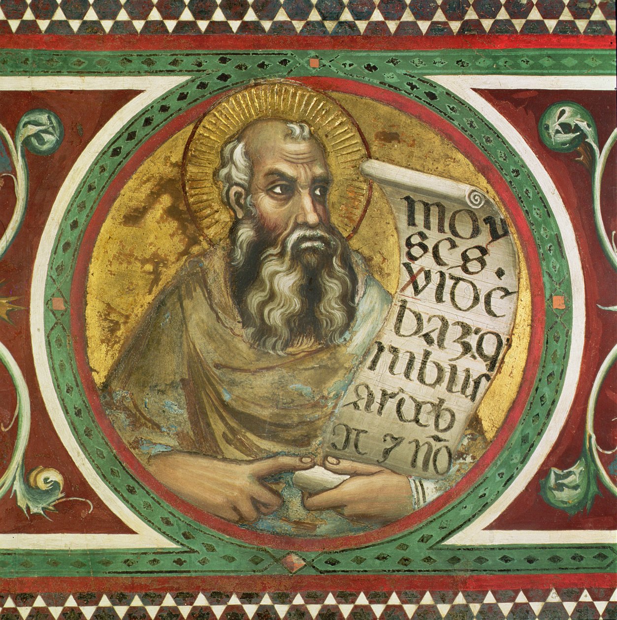 Maesta: Mózes, részlet a keretből alkotó: Simone Martini