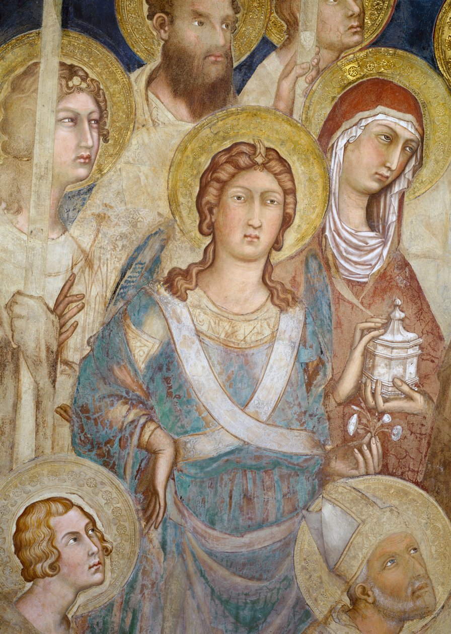 Maesta, Szent Mihály részlete, 1315-ös freskó alkotó: Simone Martini