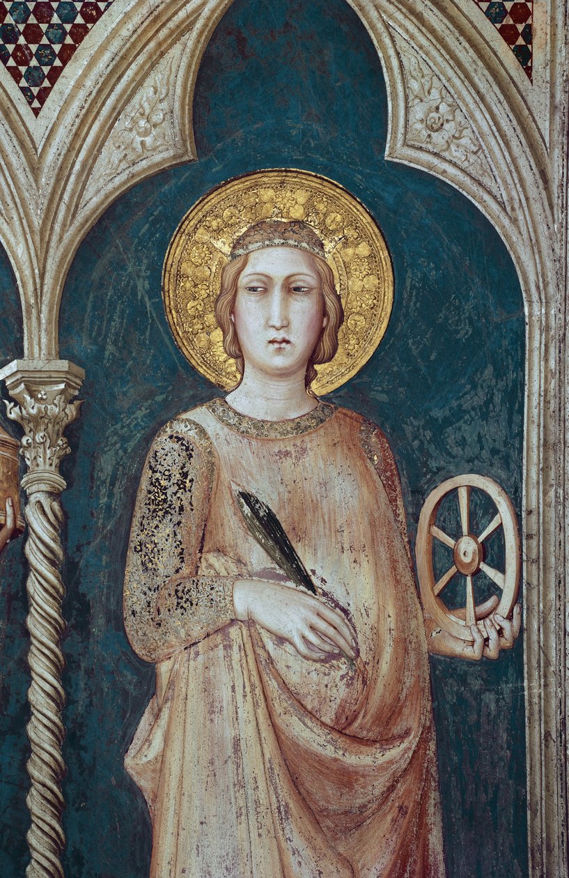 Alexandriai Szent Katalin - Simone Martini freskója (kb. 1284-1344) - Assisi Szent Ferenc-bazilika, Szent Márton alsó kápolna, Assisi alkotó: Simone Martini