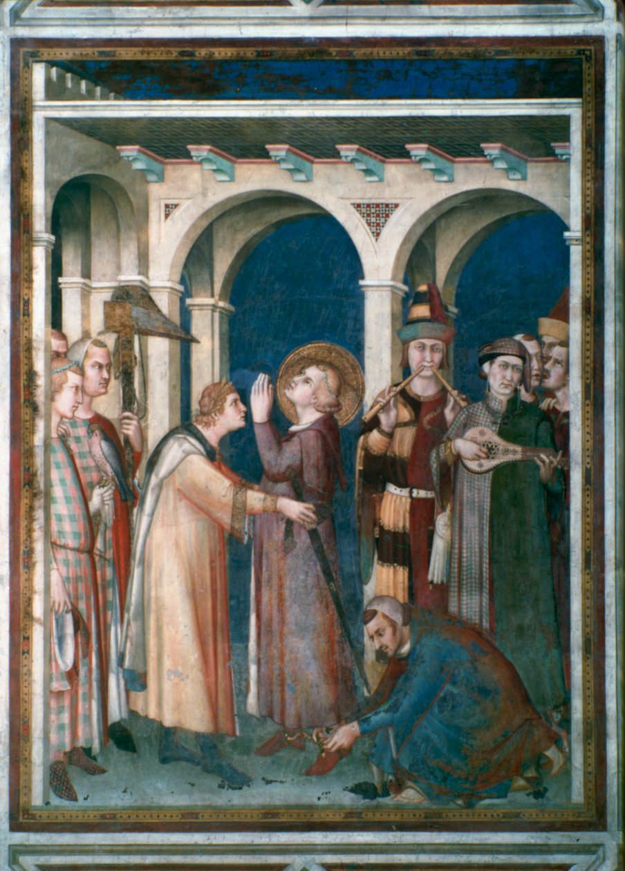 Szent Mártont lovaggá ütötték, 1312-1317. alkotó: Simone Martini