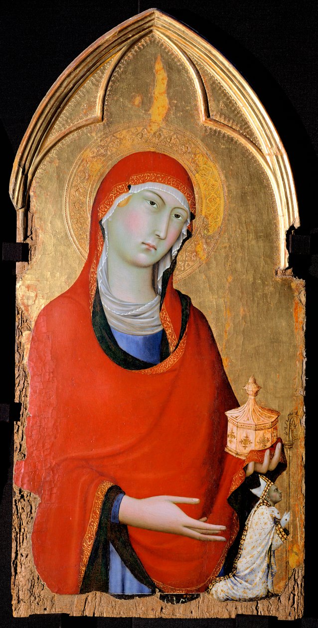 A Magdolna, a Szent Domonkos-oltár részlete, Simone Martini (1283-1344), tempera és arany fatáblán alkotó: Simone Martini