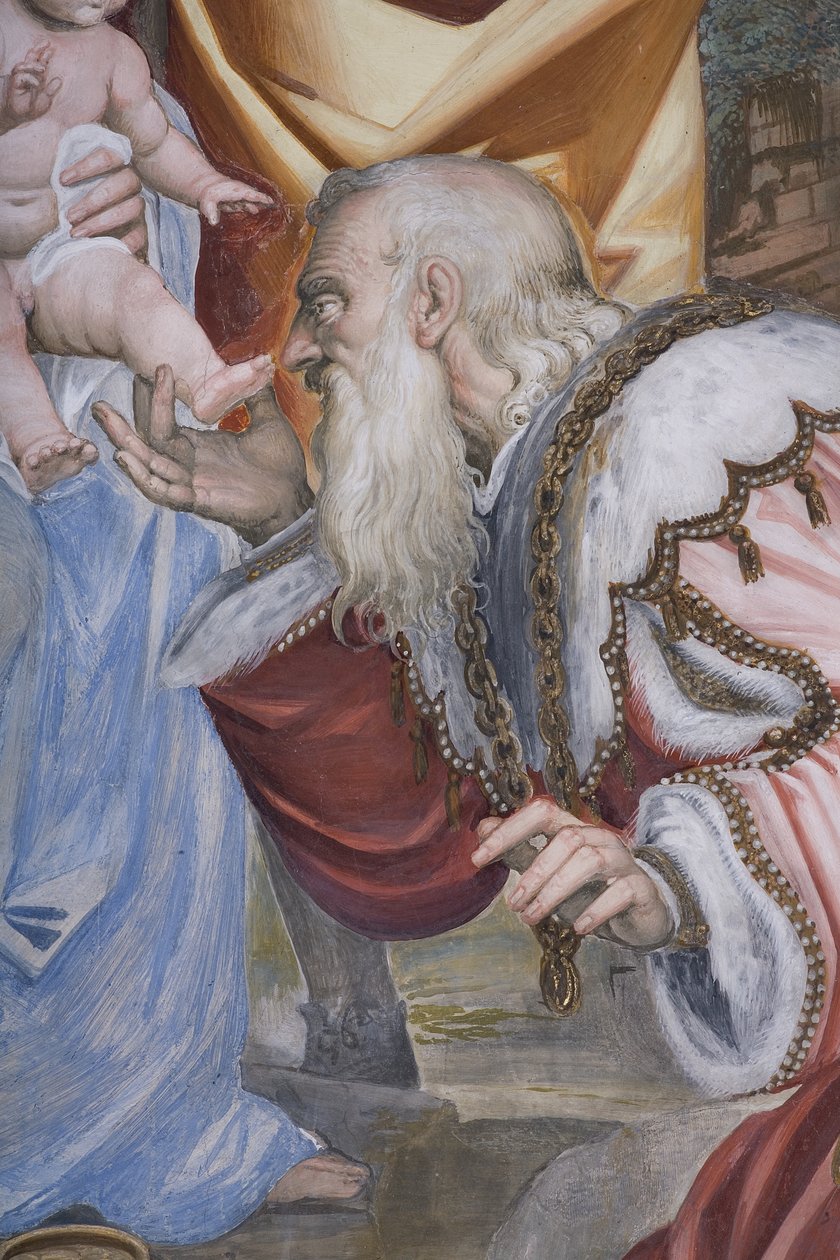 A mágusok imádása, Presbitery, 1578-82 (3497103 részlet) alkotó: Simone Veneziano Peterzano
