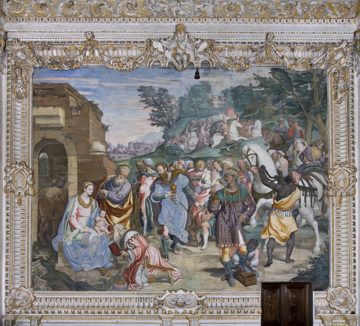 A bölcsek imádása, Presbitérium, 1578-82 alkotó: Simone Veneziano Peterzano