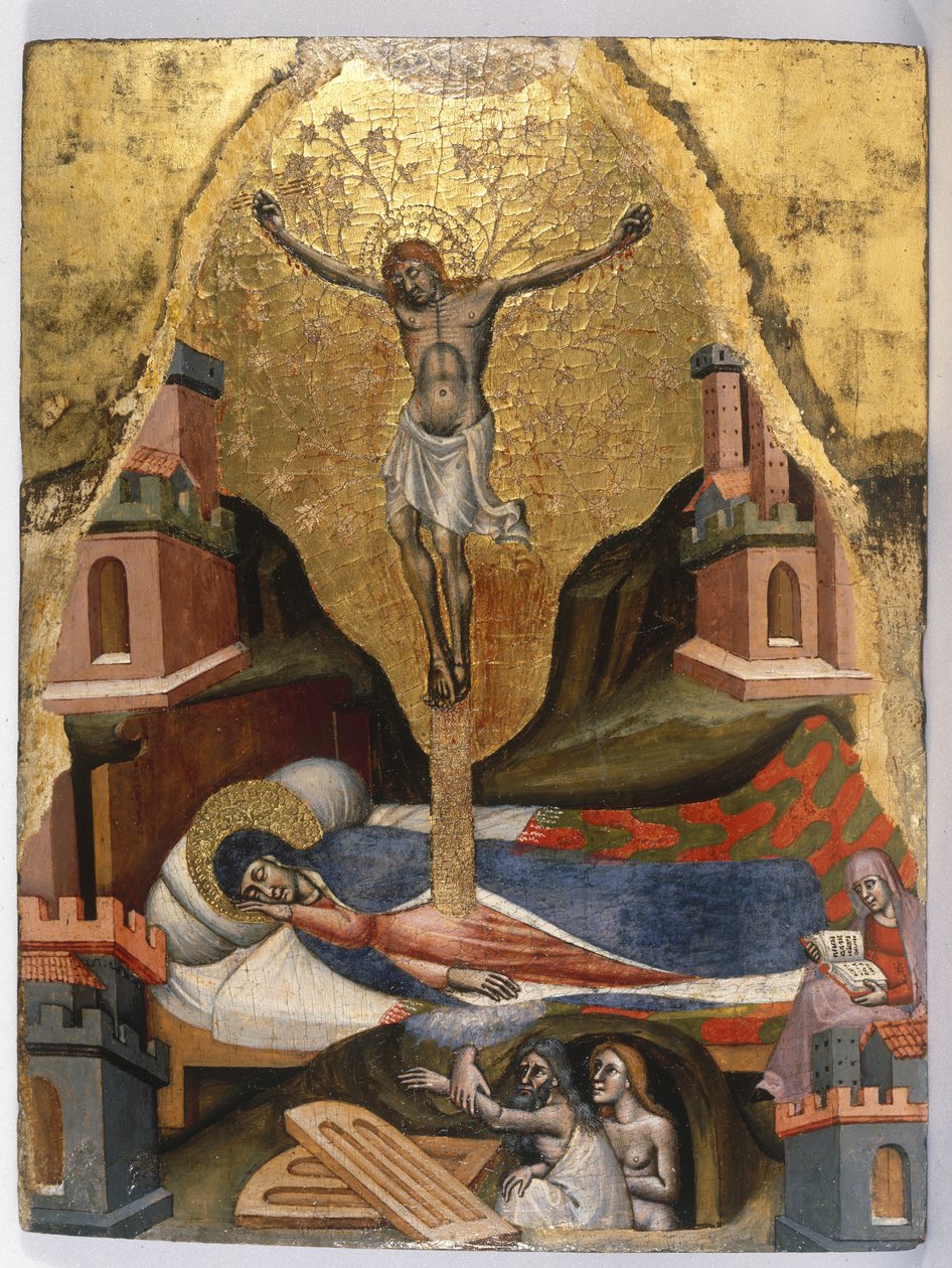 A Szűz álma, 1365-80 körül (tojás tempera és aranyozás puhafa panelen) alkotó: Simone dei Crocifissi