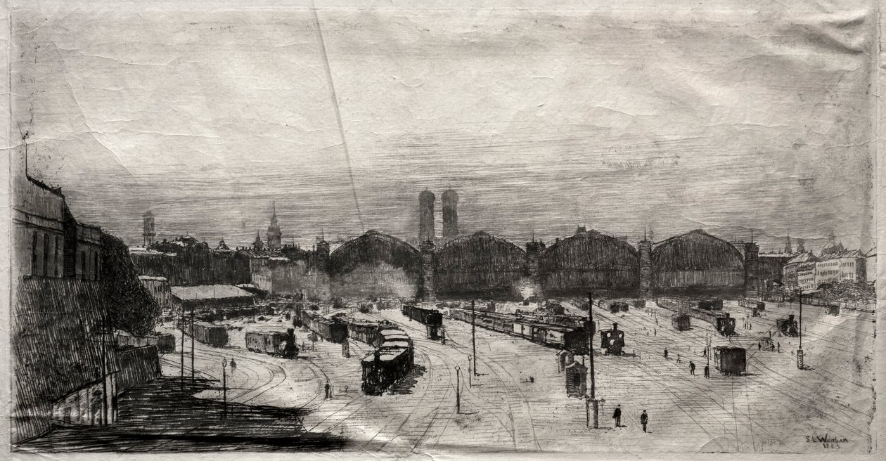 Vasútállomás, 1883. alkotó: Sion Longley Wenban