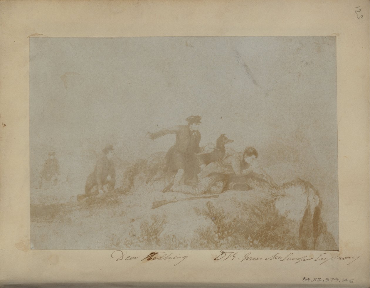 Deer Stalking, egy metszetből. alkotó: Sir David Brewster