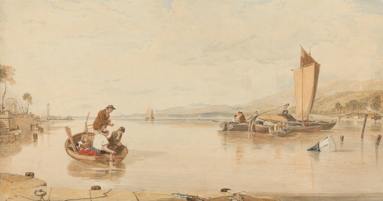 Halálnyugalom: Hajók a Cowes Castle mellett alkotó: Sir Augustus Wall Callcott