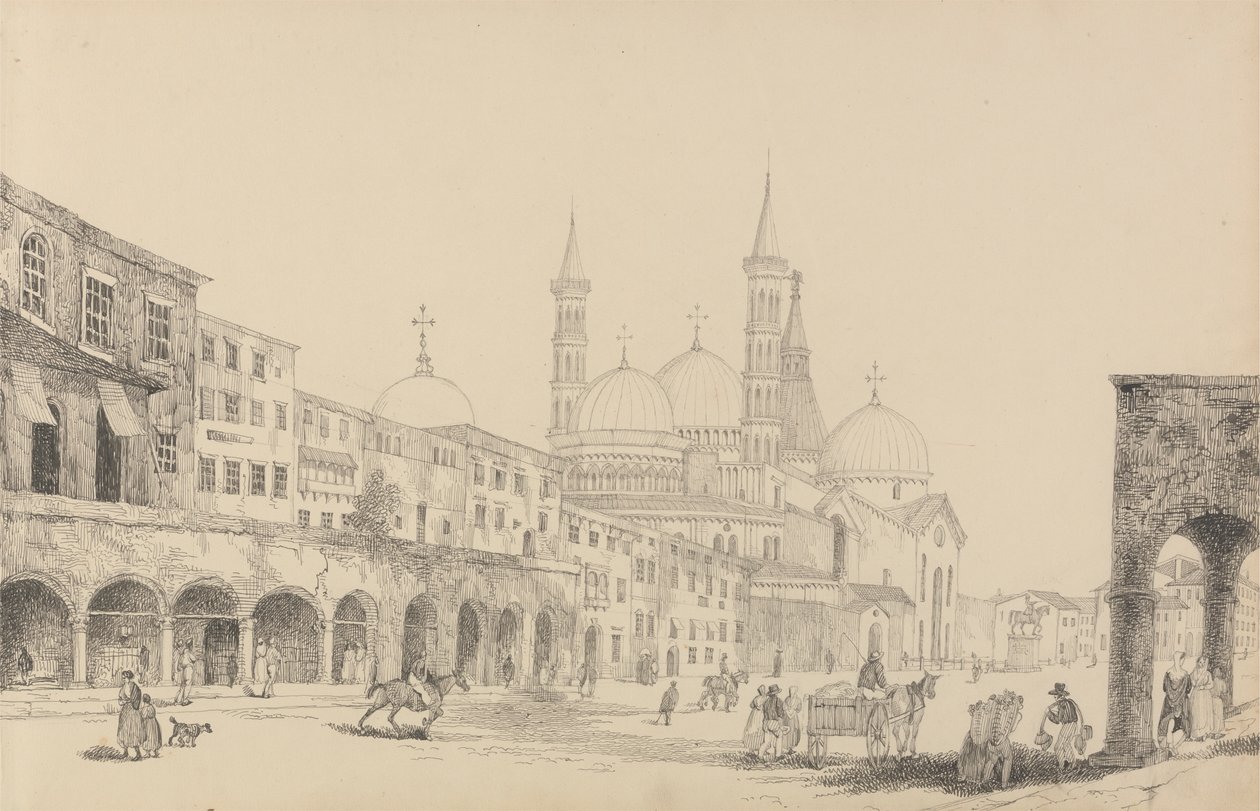 30 megtekintést tartalmazó album Tirolban és Olaszországban: Szent Antonio-templom - Padova 3.r 1840. nov.r alkotó: Sir Charles D