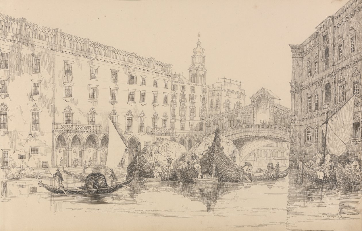 30 megtekintésből álló album Tirolban és Olaszországban: The Rialto - Velence, 1840. november 8. alkotó: Sir Charles D
