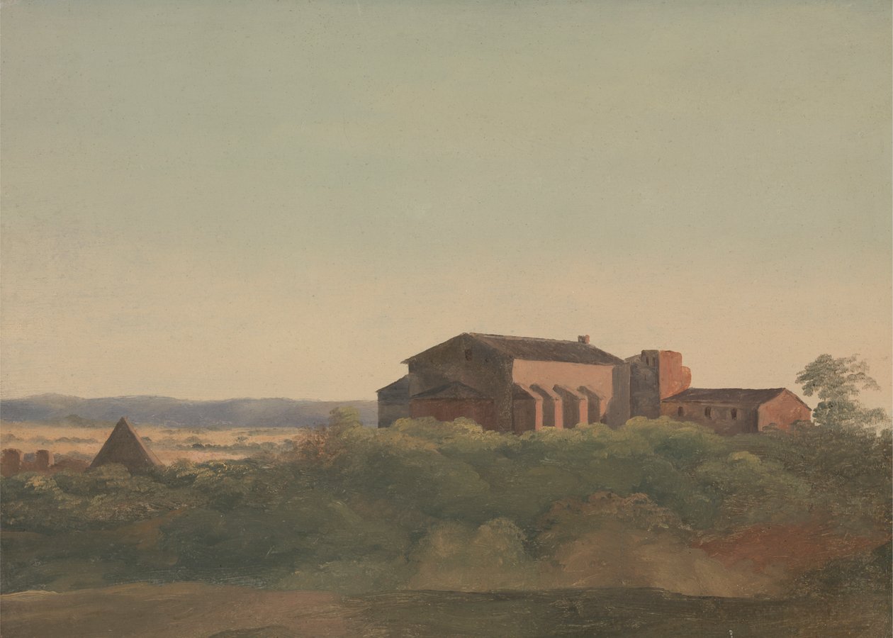Kilátás a S. Sabina templomra és a Cestius-piramisra, Róma alkotó: Sir Charles Lock Eastlake