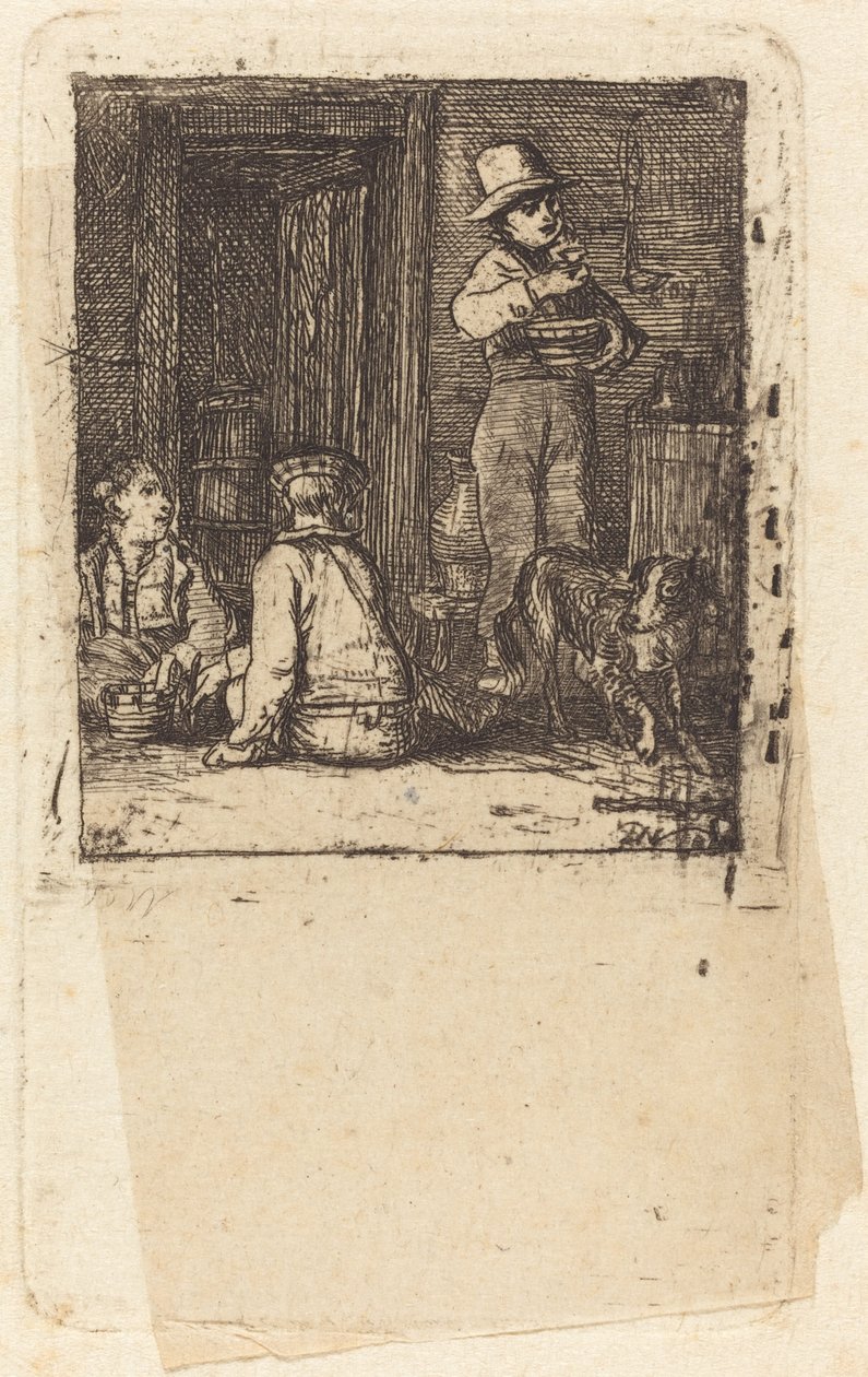 Belső három fiúval és egy kutyával alkotó: Sir David Wilkie