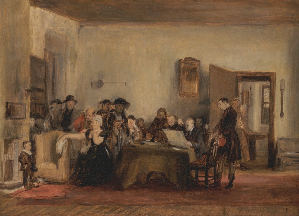 Vázlat az "A végrendelet felolvasásához" alkotó: Sir David Wilkie