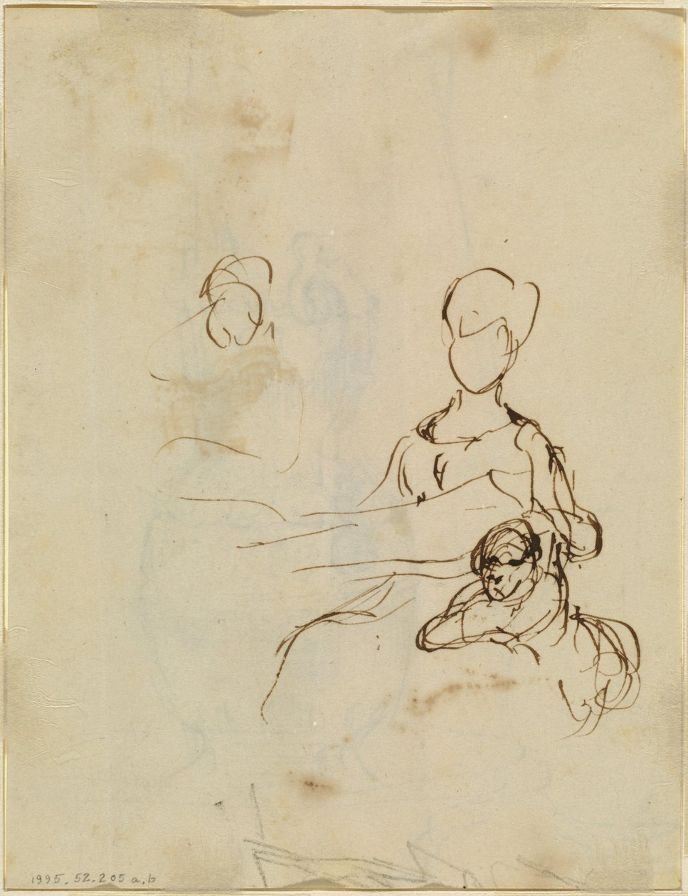 Tanulmány egy anyáról és gyermekéről [verso] alkotó: Sir David Wilkie