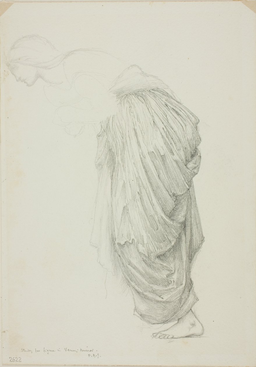 Hajlító női alak, a Vénusz tükre című tanulmány alkotó: Sir Edward Burne Jones