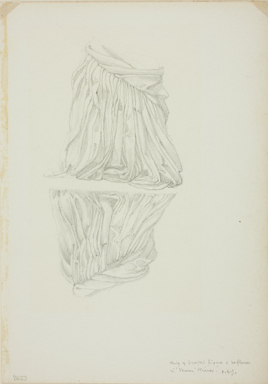 Draped Figure and Reflection, a Mirror of Venus című tanulmány alkotó: Sir Edward Burne Jones