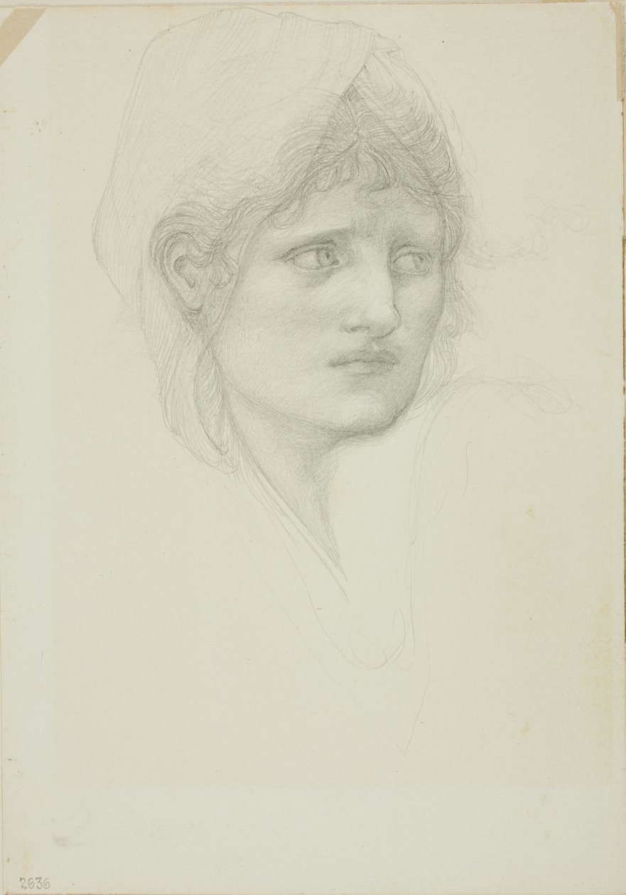 Köpönyeges fej, jobbra néző szemek alkotó: Sir Edward Burne Jones