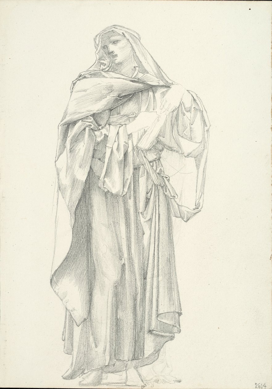 Drapizált férfifigura (2614-es vázlatfüzet) alkotó: Sir Edward Burne Jones
