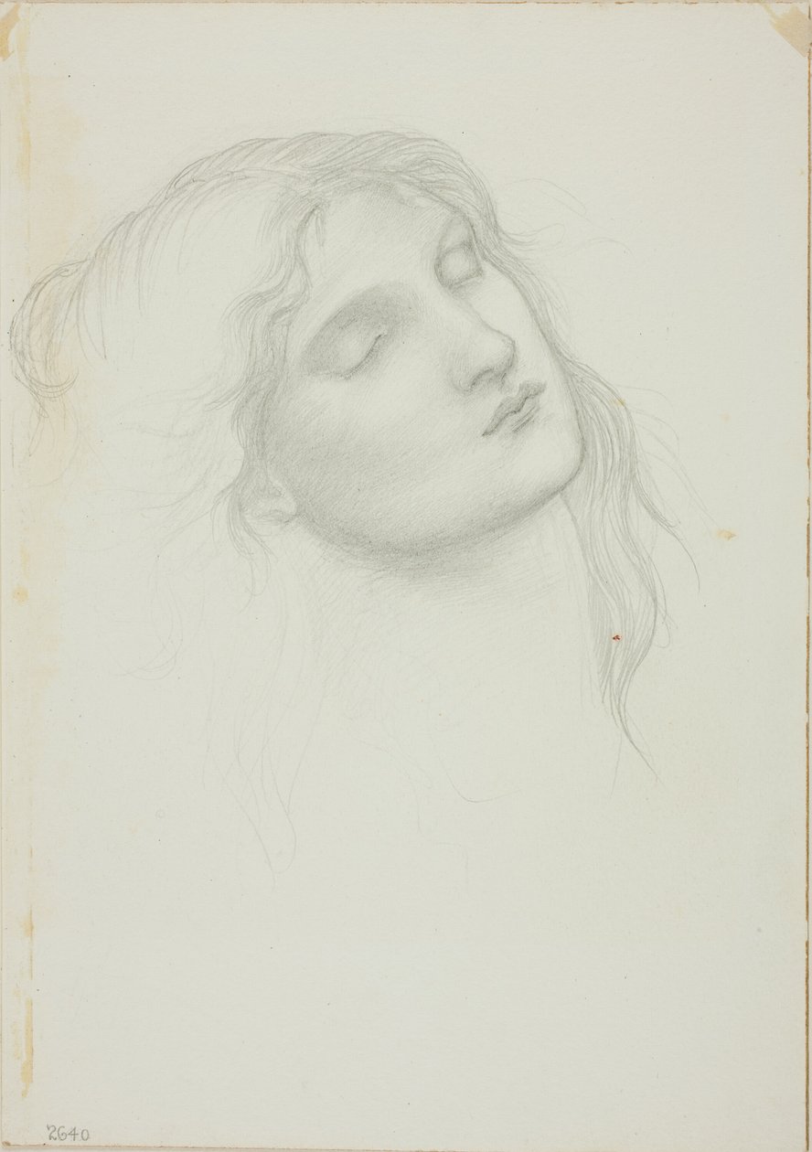 Csukott szemű nő feje alkotó: Sir Edward Burne Jones