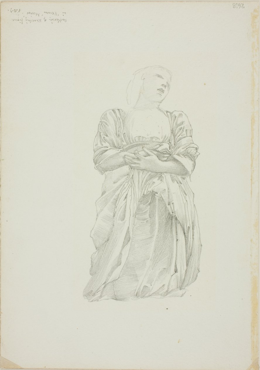 A térdelő női alak tükörképe, a Vénusz tükre című tanulmány alkotó: Sir Edward Burne Jones