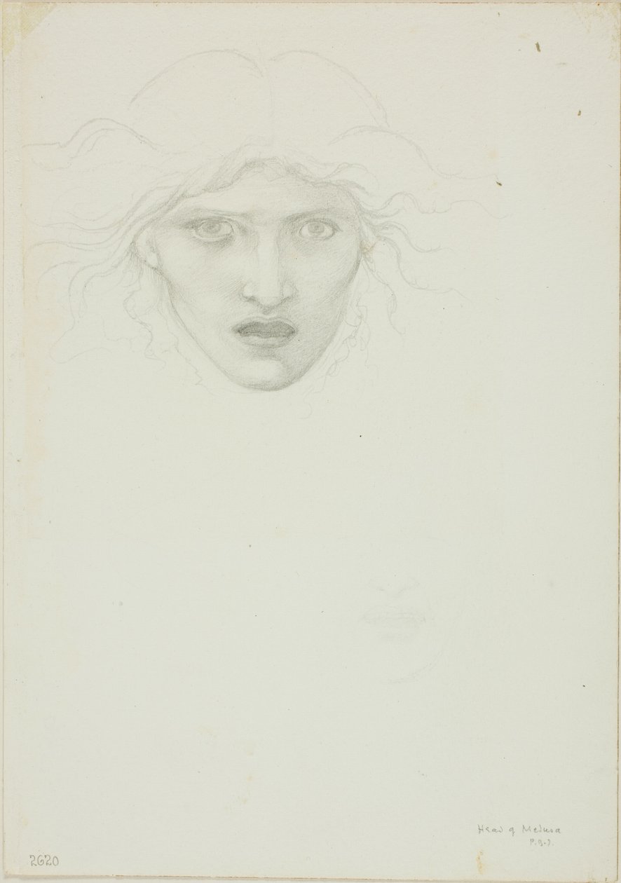 Tanulmány a Rondanini Medusa számára alkotó: Sir Edward Burne Jones