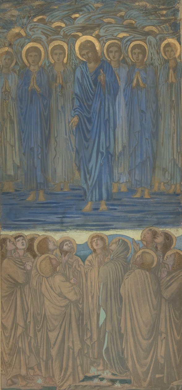 Krisztus mennybemenetele ApCsel I, 1-9: Tanulmány ólomüveg ablakhoz, kb. 1875-84. alkotó: Sir Edward Coley Burne Jones