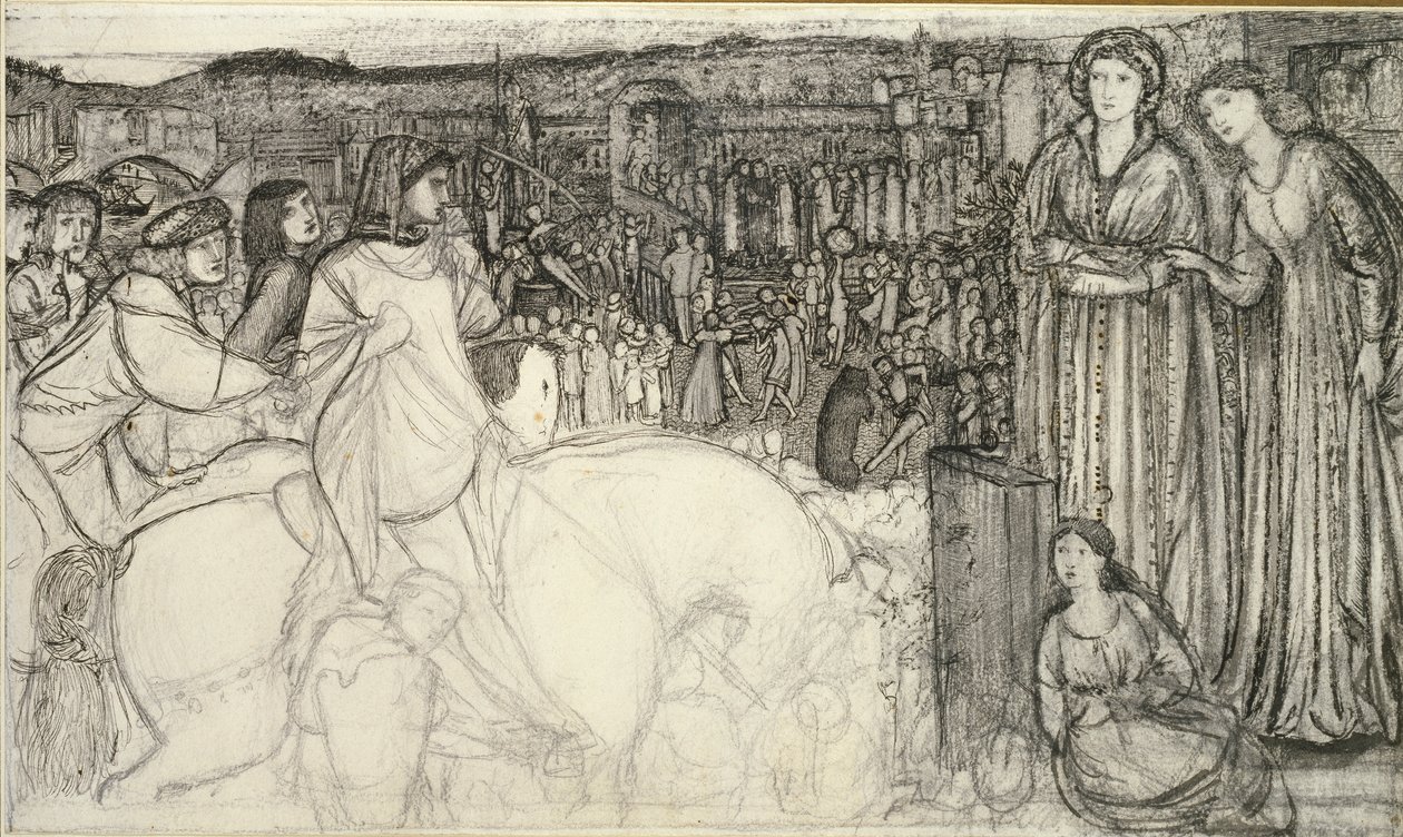 Gualdrada Donati bemutatja lányát Buondelmentének, 1850-es évek alkotó: Sir Edward Coley Burne Jones