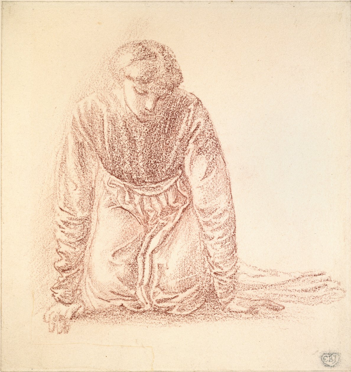 Térdelő nőalak, 19. század vége alkotó: Sir Edward Coley Burne Jones