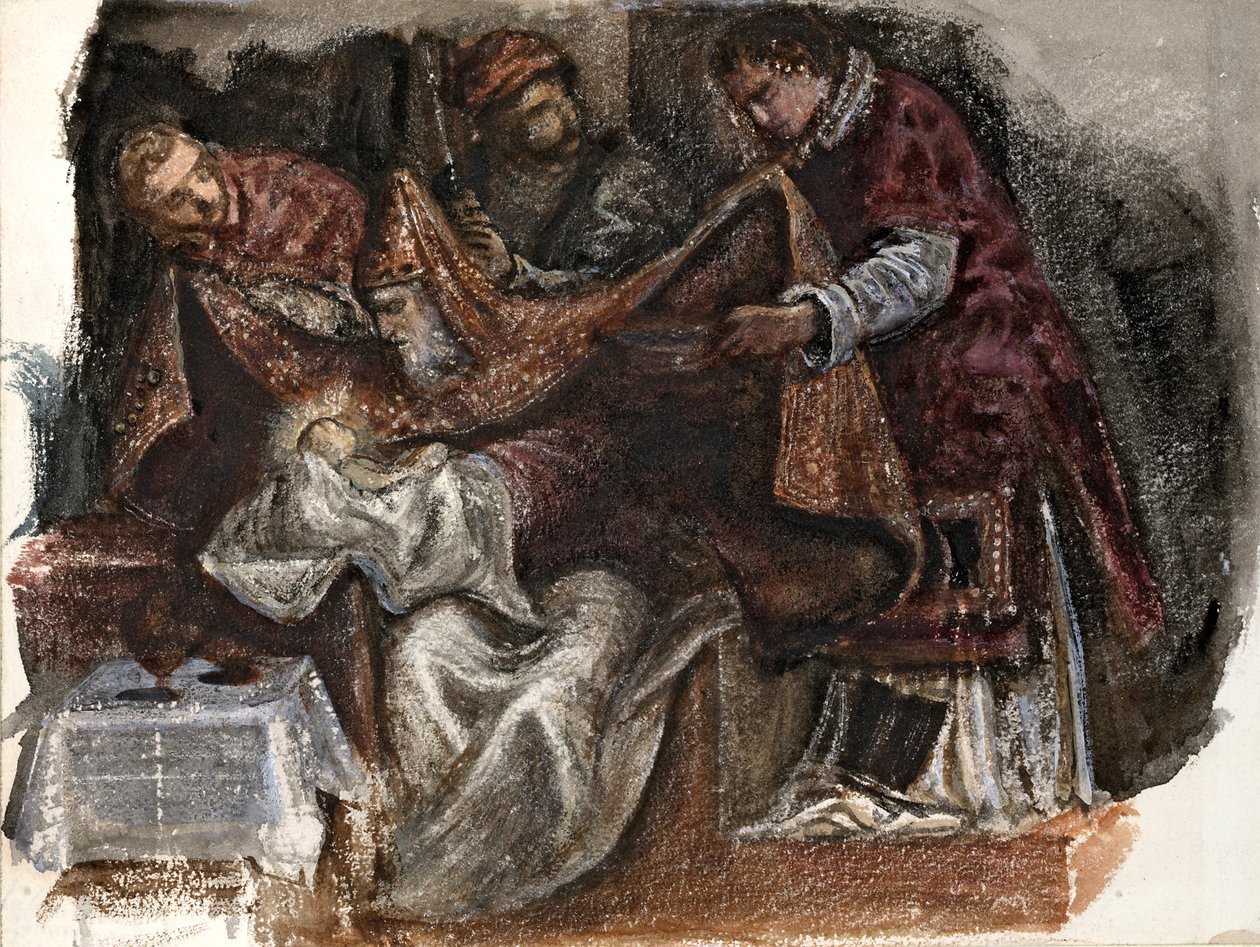 Tanulmány Tintoretto körülmetéléséből a Scuola Grande di San Roccóban, 1862 alkotó: Sir Edward Coley Burne Jones