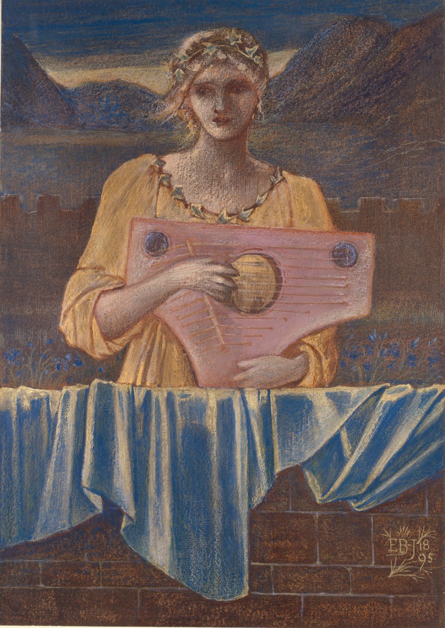 Tanulmány egy hangszeres nőről, 1895 alkotó: Sir Edward Coley Burne Jones