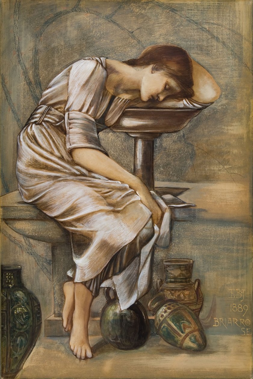 The Briar Rose Series – Tanulmány a „The Garden Court” számára, 1889. alkotó: Sir Edward Coley Burne Jones
