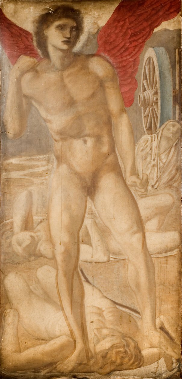 Trója Triptichon – Tanulmány a szerelemről a feledés leküzdésében, 1875. alkotó: Sir Edward Coley Burne Jones