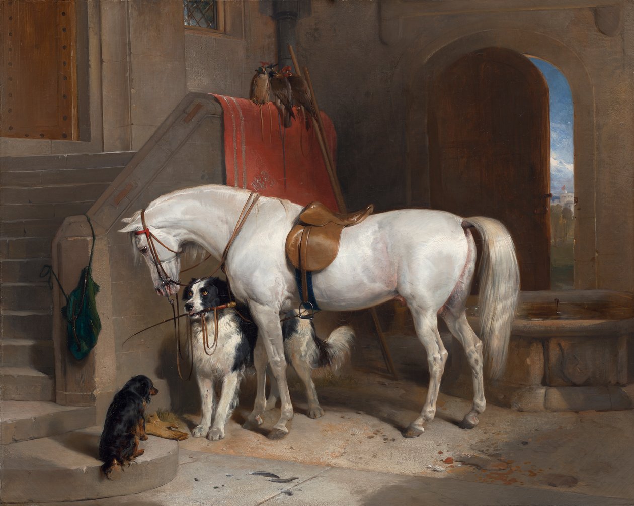 Kedvencek, a H.R.H. György cambridge-i herceg [1835, Royal Academy of Arts, London, kiállítási katalógus] alkotó: Sir Edwin Henry Landseer