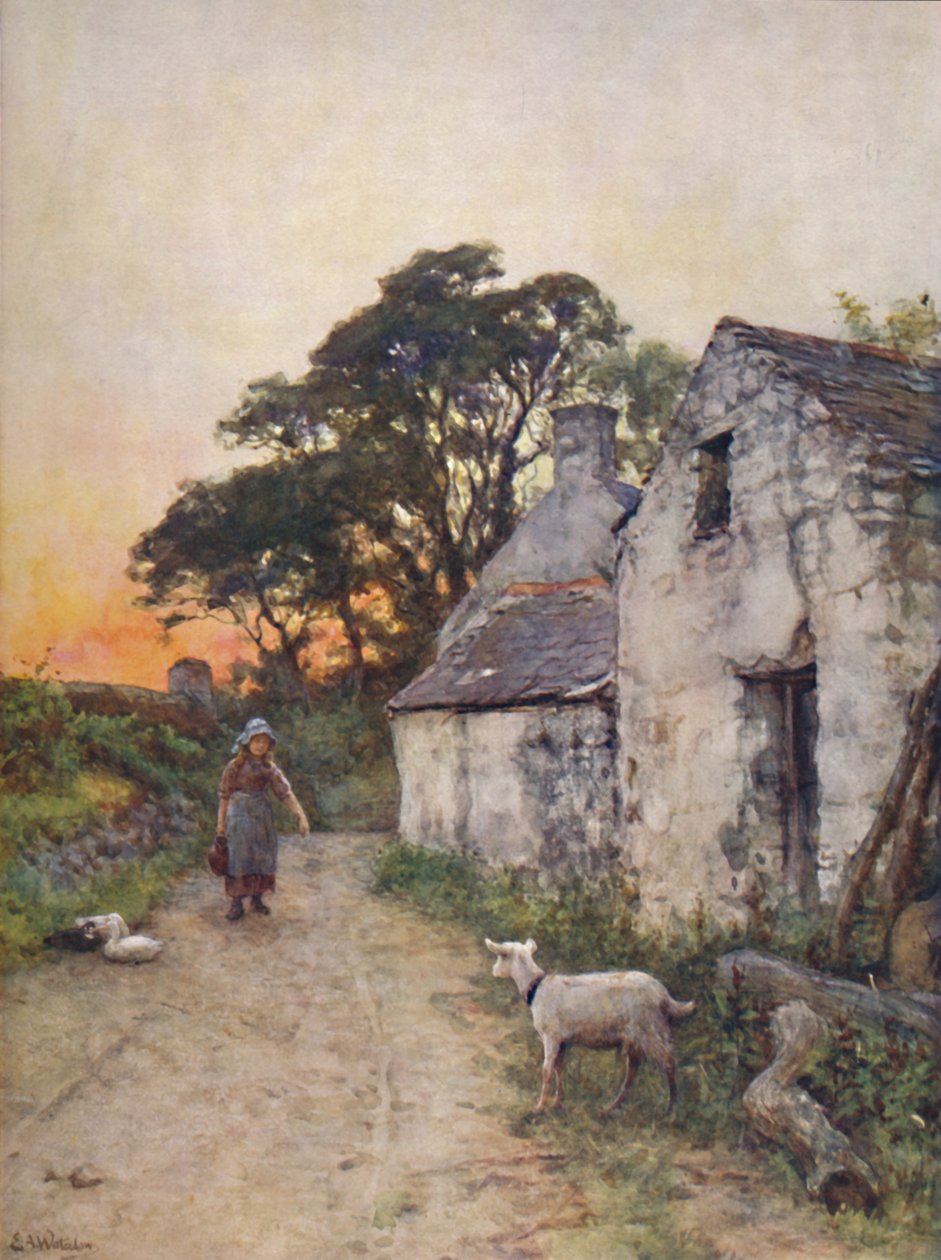 A Village Lane, Dél-Wales, 19. század vége – 20. század eleje. alkotó: Sir Ernest Albert Waterlow
