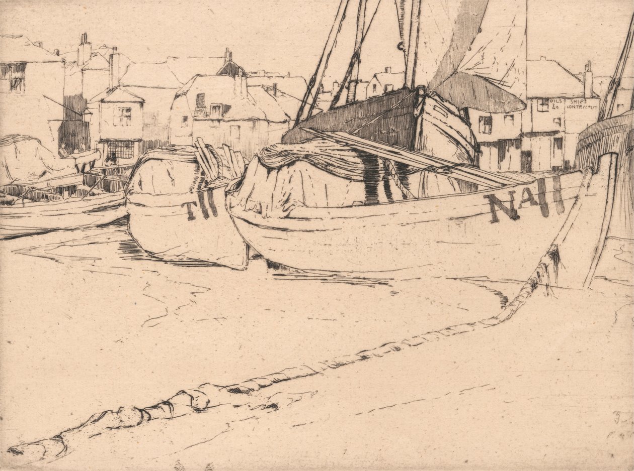 Seine Boats, St. Ives, Cornwall alkotó: Sir Frank Short