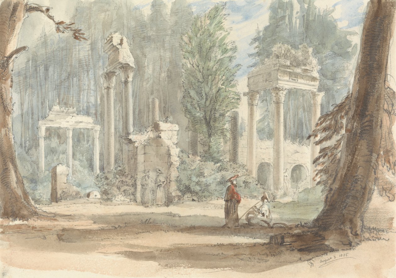 A Leptis Magna romjai, ahogy megjelentek a Virginia Water-i Royal Parkban alkotó: Sir George Hayter