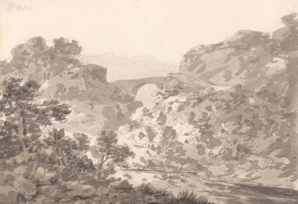 Híd a patak felett, Észak-Wales alkotó: Sir George Howland Beaumont seventh Baronet